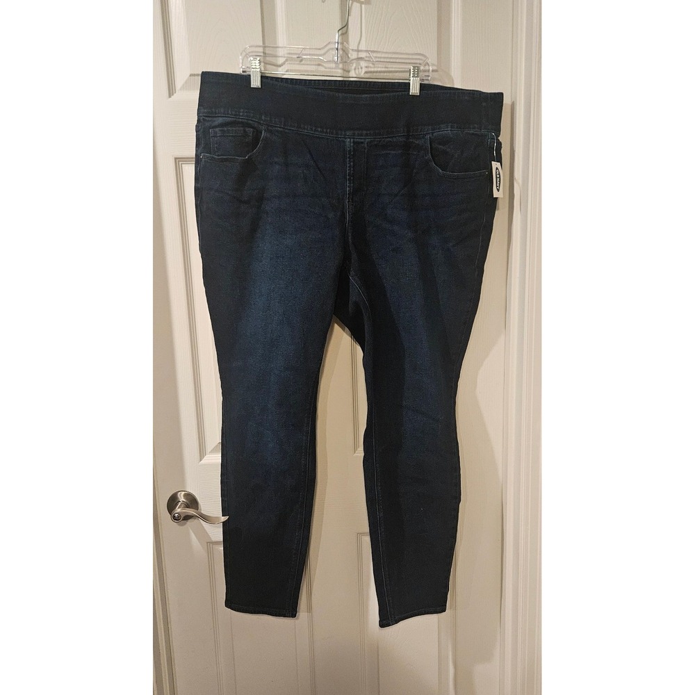 NWT‎ Old Navy Rockstar Jeggings 24 Plus Long High Rise Pull On Dark Wash Skinny